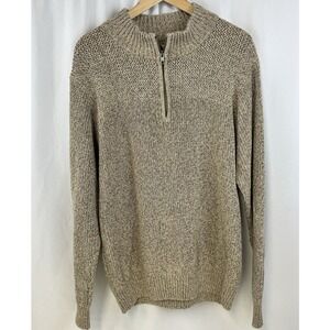 Red Head Men's Knit Heavyweight 1/4 Zip Sweater Brown Size L